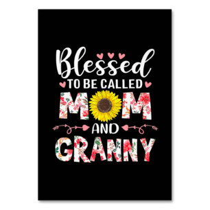 Mom And Granny Floral Birthday Table Number