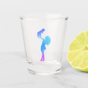 Mom and Her Baby Watercolor   Shot Glass