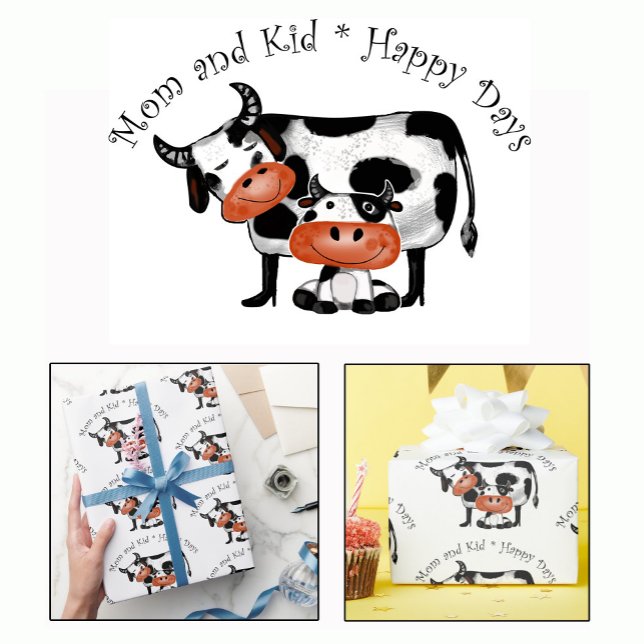 Mom and Kid Happy Days Wrapping Paper (Creator Uploaded)