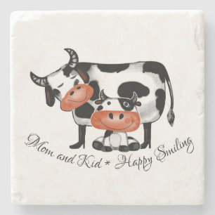 Mom and Kid * Happy Smiling Stone Coaster