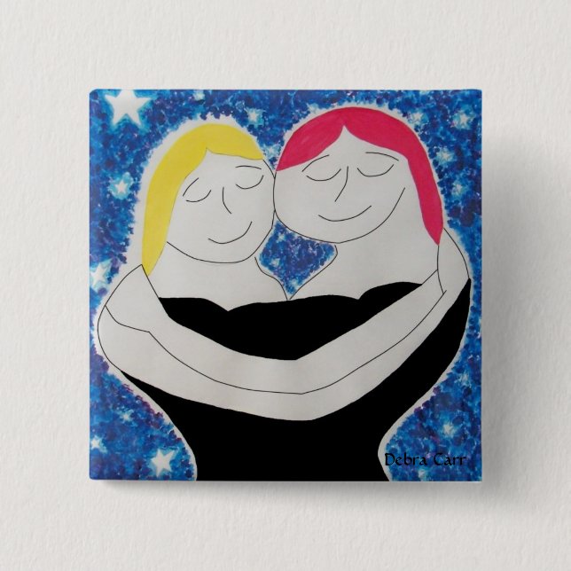 Mom and Me-Button 2 Inch Square Button (Front)