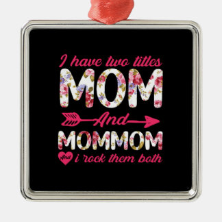 Mom And Mommy I Rock Them Metal Ornament