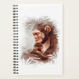 Mom And Son Monkey Paint, Monkey Family Birthday Planner