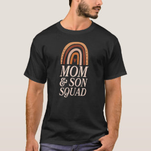 Mom And Son Squad Bohemian Rainbow Boho Mothers Da T-Shirt