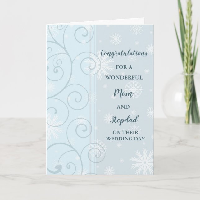 Mom and Stepdad Wedding Day Congratulations Card (Front)