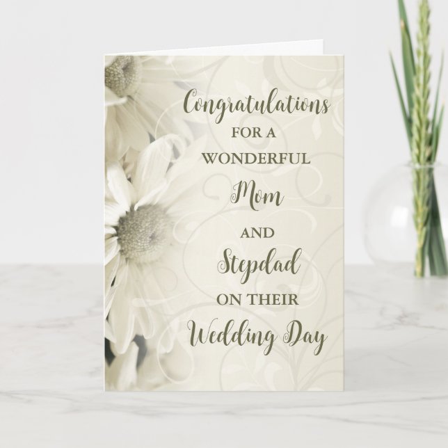 Mom and Stepdad Wedding Day Congratulations Card (Front)