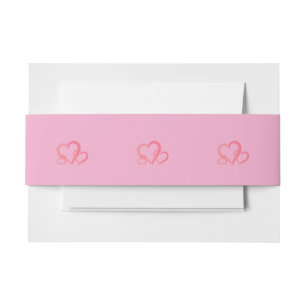 Mom and Twin Interlocking Hearts Baby Shower Invitation Belly Band