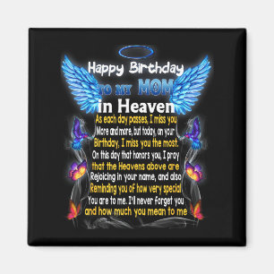 Mom angel in heaven poem, happy mother's day proud magnet