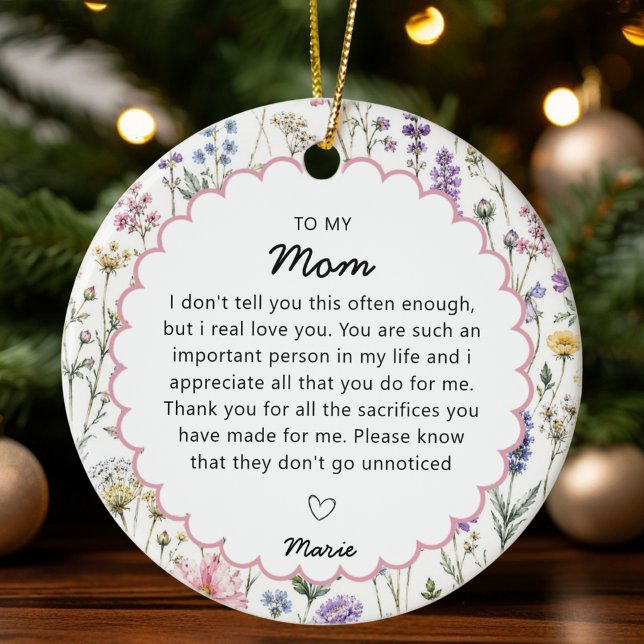 Mom Appreciation Gift Ceramic Ornament (Creator Uploaded)