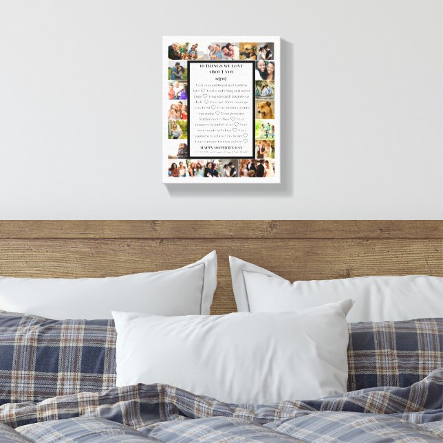 Mom appreciation | Mothers Day 22 Photo Collage Canvas Print (Insitu(Bedroom))