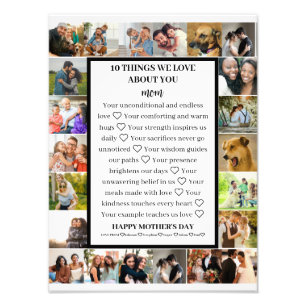 Mom appreciation Mothers Day 22 Photo Collage Print