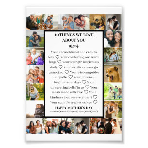 Mom appreciation Mothers Day 22 Photo Collage Print
