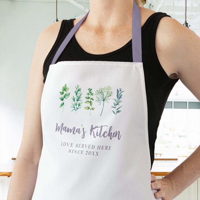 Mom Apron Aromatics Kitchen Herbs Love Served Here (mom apron personalized custom saying love served here cooking womens chef mother christmas gift)