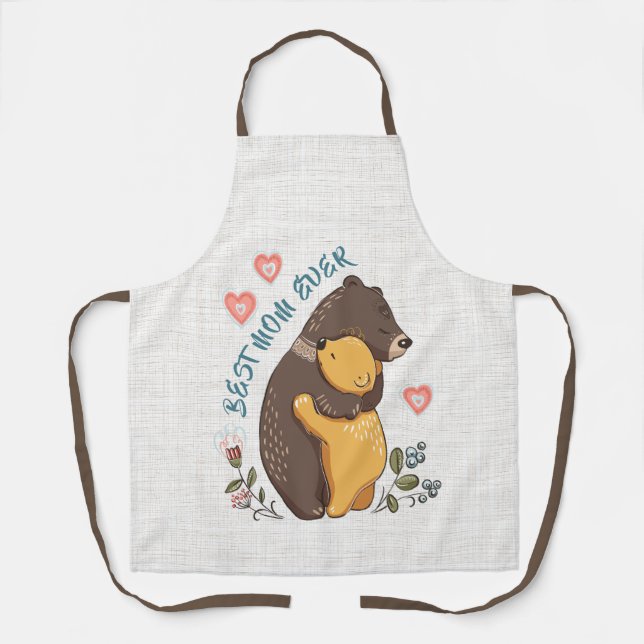 Mom apron, mother day gift, the Best mom ever Apron (Front)