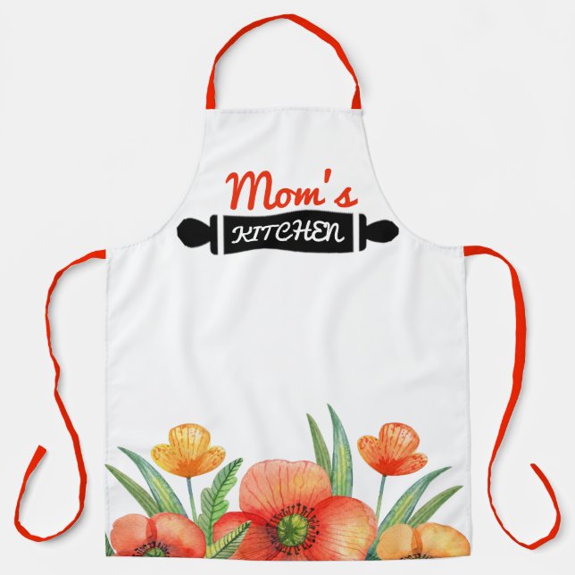 Mom Apron, World's Best Mom Baker Chef Mom Kitchen Apron (Front)