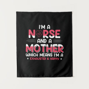 Mom Art A Nurse And A Mother Tapestry