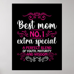 Mom Art Best Mom Number One Poster