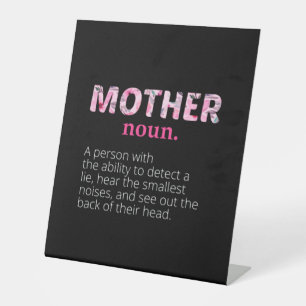 Mom Art Floral Mother Definition Pedestal Sign