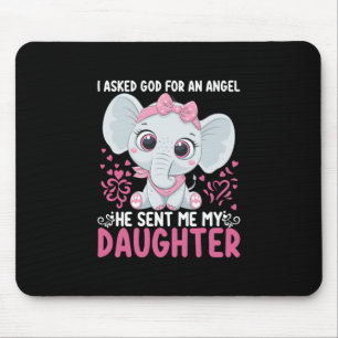 Mom Art He Sent Me Elephant Daughter Mouse Pad