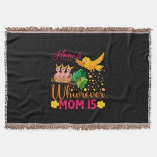 Mom Art Home Is Where Mom Is Throw Blanket