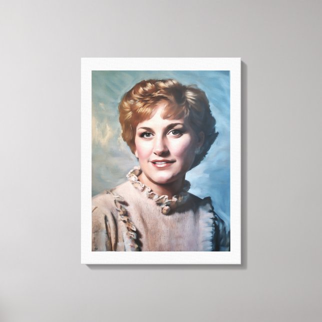 Mom as Computer Impasto Oil Panting  Canvas Print (Front)