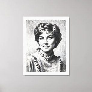 Mom as Computer Sketch Drawing Canvas Print