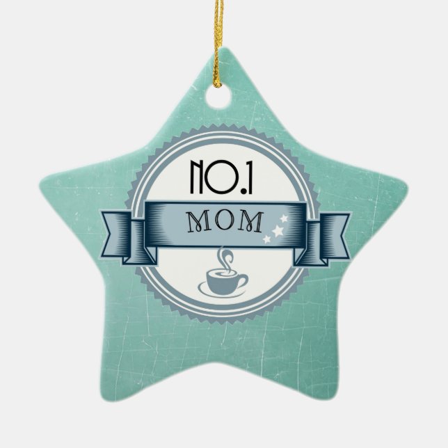 MOM award retro style Ceramic Ornament (Front)