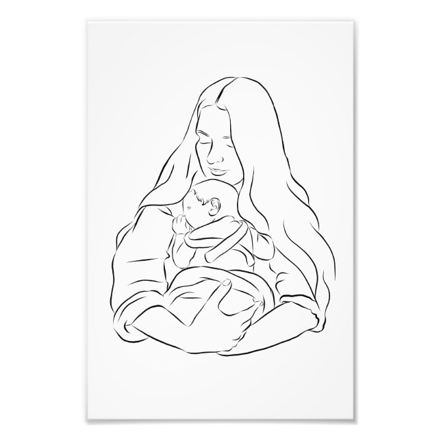 Mom & Baby 1 Drawing Poster Print From My Sims CC (Front)