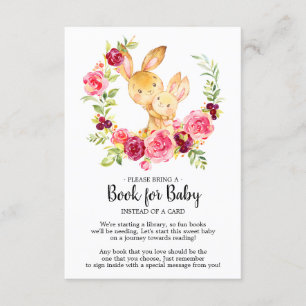 Mom & Baby Bunny Rabbit Shower Book for Baby Card