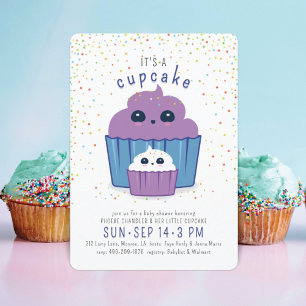 Mom & Baby Cupcake Baby Shower Invitation