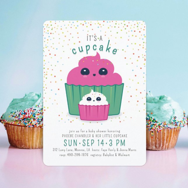Mom & Baby Cupcake Baby Shower Invitation (Creator Uploaded)