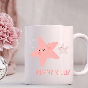 Mom & Baby Cute Stars , Custom Matching Family Coffee Mug