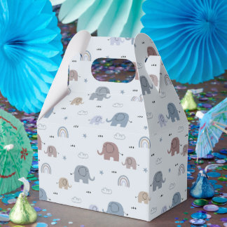 Mom & Baby Elephant Pattern Favour Boxes
