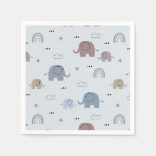 Mom & Baby Elephant Pattern Napkins