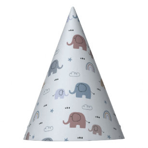 Mom & Baby Elephant Pattern Party Hat