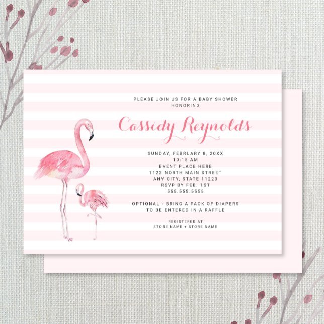 Mom + Baby Flamingo Baby Shower Invitation (Creator Uploaded)