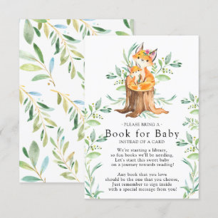 Mom & Baby Fox Baby Shower Book for Baby Card