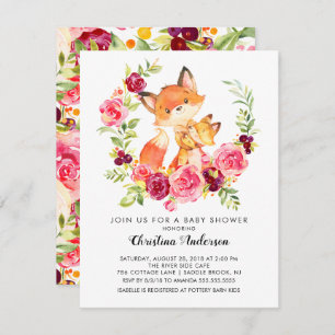 Mom & Baby Fox Baby Shower Invitation