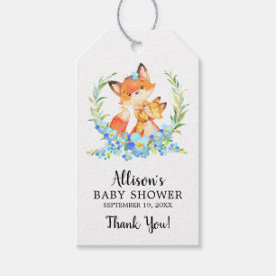 Mom & Baby Fox Shower Favour Gift Tag