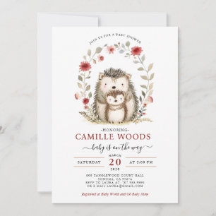 Mom Baby Hedgehog Baby Shower Invitation