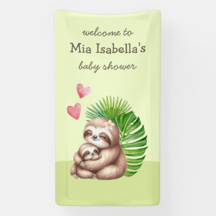 Mom & Baby Sloth - Baby Shower Welcome Banner