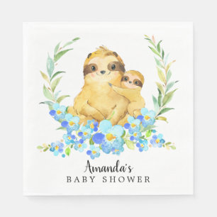 Mom & Baby Sloth Boys Shower Paper Napkins