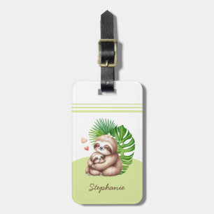 Mom & Baby Sloth Customizable Luggage Tag