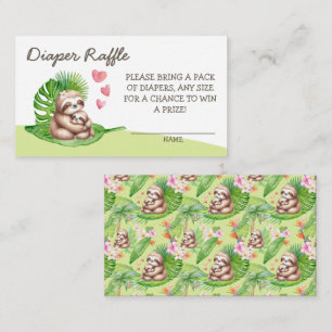 Mom & Baby Sloth Diaper Raffle - Enclosure Card