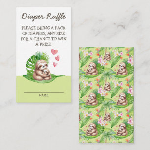 Mom & Baby Sloth Diaper Raffle - Enclosure Card