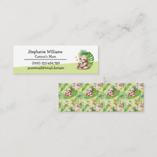 Mom & Baby Sloth Mommy Playdate Mini Calling Card