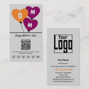 Mom Balloons Happy Mother's Day Portrait Format Loyalty Card