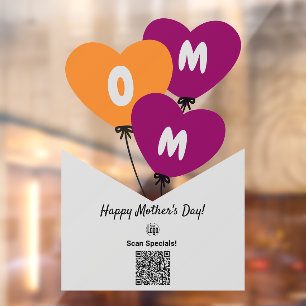 Mom Balloons Happy Mother's Day - Scan Special! Window Cling