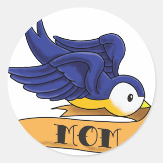 Mom Banner Swallow Classic Round Sticker