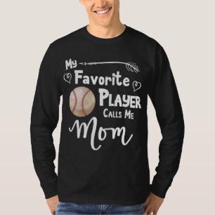 Mom Baseball Softball Game Fan Sports Favourite Pl T-Shirt